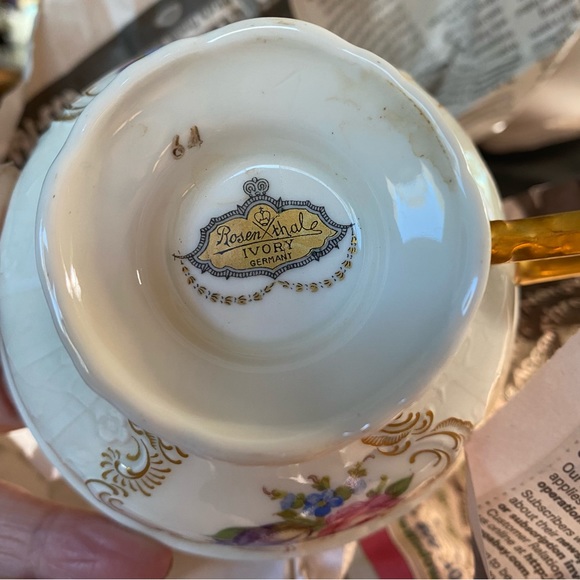 Rosenthal porcelain china Ivory Diplomat Sansoucci made in Germany tea cups (4) - Picture 15 of 15